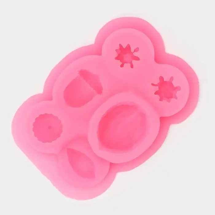 Молд для заливки «Орешки», силикон, 9×6.5×1.5 см, розовый