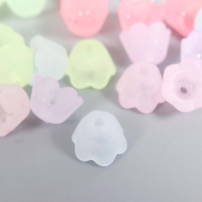 Бусины для творчества пластик Бусины для творчества пластик "Цветок ландыша" набор 80 шт полупрозр. 0,9х0,9х0,7 см, МИКС