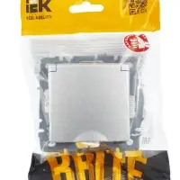 BRITE Розетка с заземлением с защитными шторками и крышкой 16А IP44 РСбш10-3-44-БрА алюминий