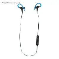 Наушники спортивные беспроводные, Luazon VBT 1.12, вакуумные, Bluetooth 4.1, с микрофоном, 80 мАч, чёрно-синие