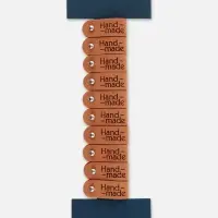 Бирка с кнопкой Hand made TEIRA, 8&times;1.5 см, 10 шт., коричневая