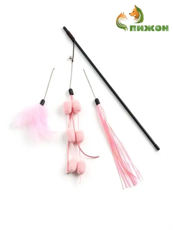 Дразнилка для кошек, с 3 сменными насадками