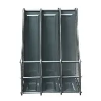 Лоток для бумаг вертикальный, металлическая сетка, 3 отделения, серый