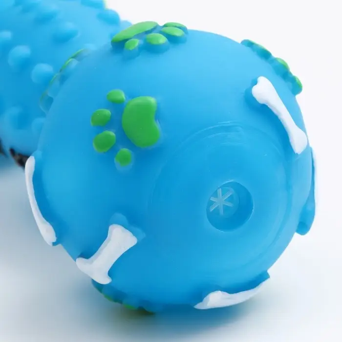 Игрушка для собак &laquo;Гантель 500 kg&raquo;, 17.5 см, пищащая, винил, голубая