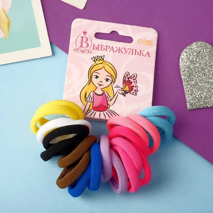 Резинка для волос  Резинка для волос "Махрушка" (набор 20 шт) однотон, 2,5 см
