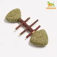 Игрушка для кошек из прессованной кошачьей мяты &laquo;Рыба&raquo;, 8.5 см, скелет из мататаби