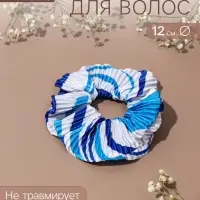 Резинка для волос QF &laquo;Орбита&raquo;, жатка полосы, 12 см, синяя