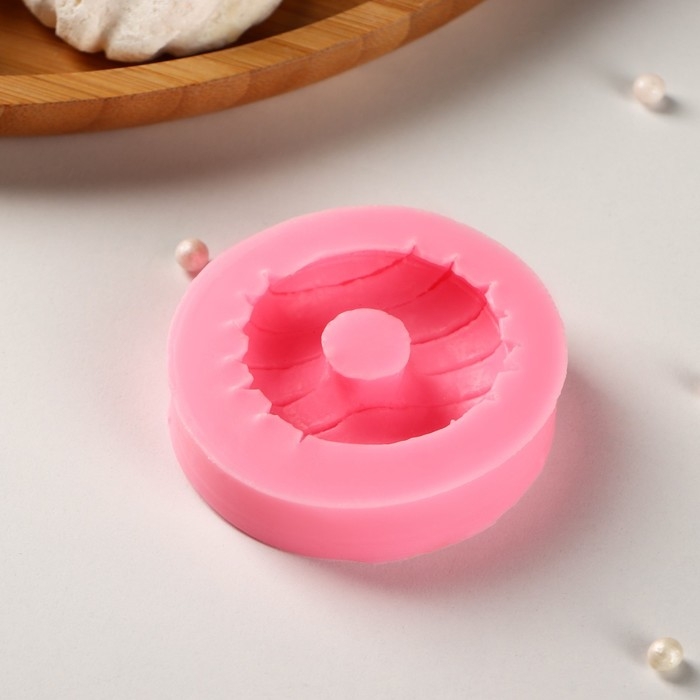 Молд Доляна «Пончик с глазурью», силикон, d=6 см, цвет розовый Молд Доляна «Пончик с глазурью», силикон, d=6 см, цвет розовый