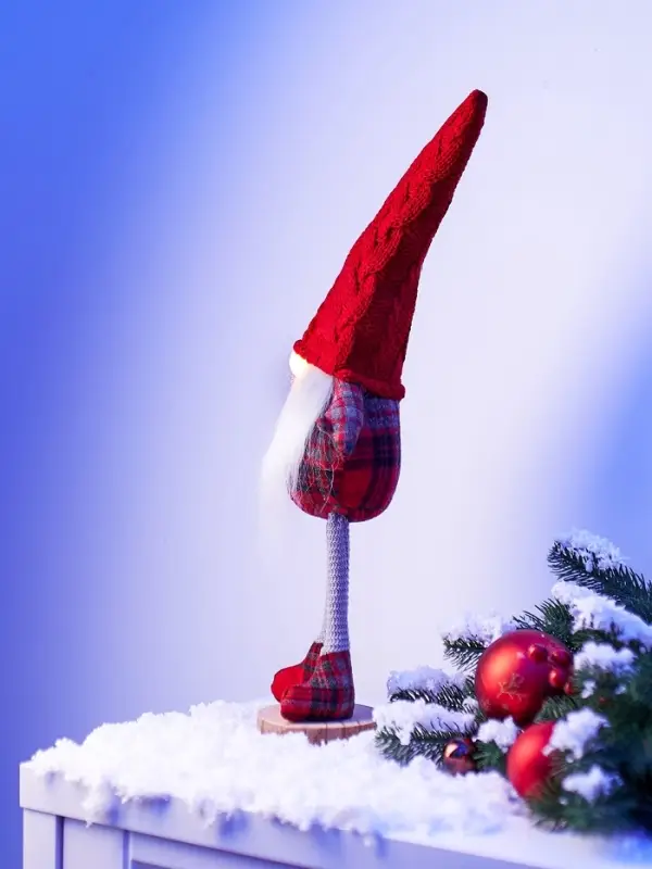 Фигура текстиль «Гном в красном» 55 см, 1 LED, от батареек AG13×3, свечение тёплое белое Фигура текстиль «Гном в красном» 55 см, 1 LED, от батареек AG13×3, свечение тёплое белое