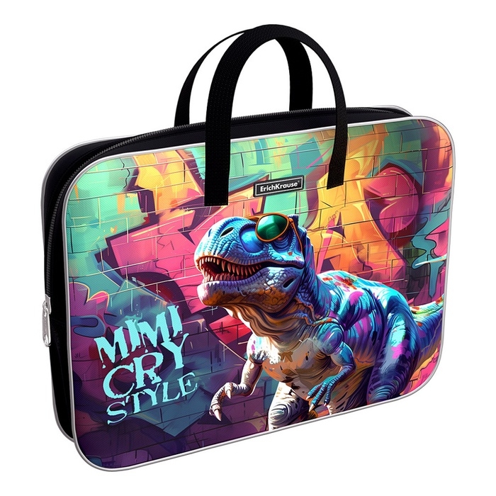 Папка с ручками текстиль А4 70мм 360*290 Erich Krause Dino Art 62914