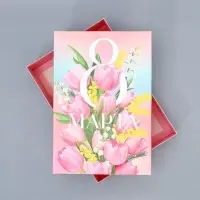 Коробка подарочная складная, упаковка, &laquo;8 марта&raquo;, 30&times;20&times;9 см