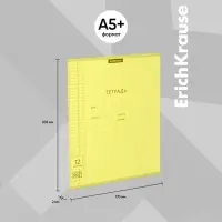 Тетрадь 12 листов в клетку, ErichKrause &laquo;Классика&raquo; CoverPrо Neon, пластиковая обложка, жёлтая