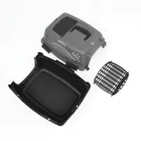 Переноска для животных, 40&times;32&times;26, с пластиковой дверью, серая