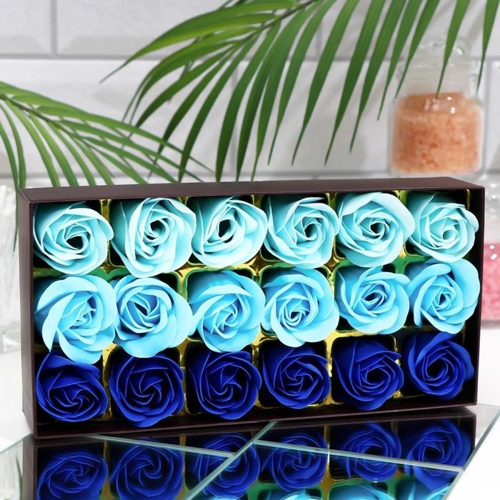 Мыльные розочки, цветные оттенки, набор 18 шт. Мыльные розочки, цветные оттенки, набор 18 шт.