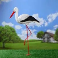 Садовая фигура из полистоуна &laquo;Аист&raquo;, 75&times;51&times;17 см