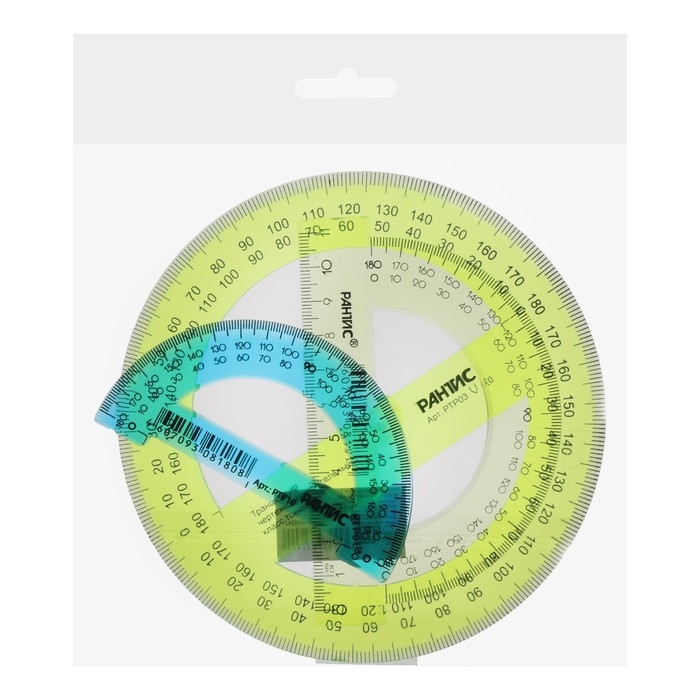 Набор транспортиров 3 штуки, Calligrata 180/360 градусов, 10/12/14 см, прозрачные, чертёжные, МИКС Набор транспортиров 3 штуки, Calligrata 180/360 градусов, 10/12/14 см, прозрачные, чертёжные, МИКС