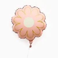 Воздушный шар фольгированный 21" "Ромашка" золотые лепестки, цвет розовый сатин, набор 5 штук   1093