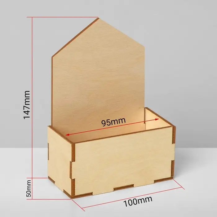 Подставка под открытки 1 ячейка, 10&times;5&times;15 см, толщина 3 мм, цвет бежевый