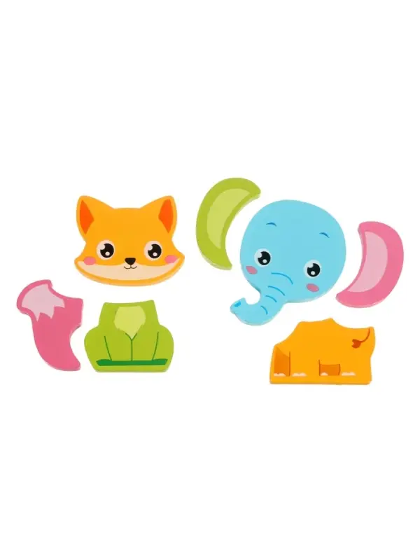 Развивающий 3D пазл &laquo;Животные&raquo;, деревянный