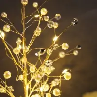 Светодиодный куст &laquo;Капли росы&raquo; 35&times;26&times;3 см, 10 LED, постоянное свечение, от батареек CR2032&times;2 (в комплекте), свечение тёплое белое