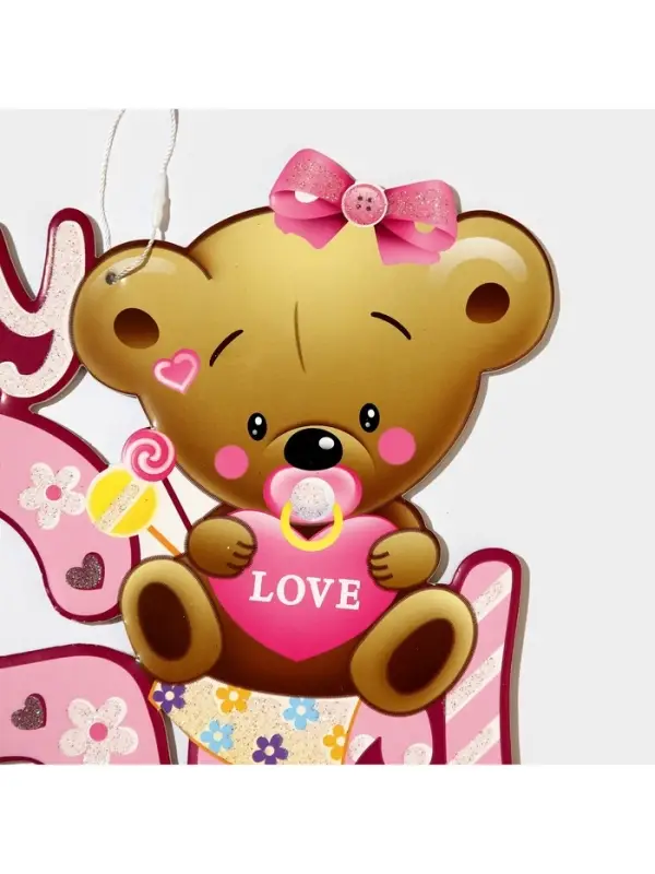 Украшение на гендер пати &laquo;Подвеска Baby Girl&raquo;, 30&times;25 см, розовое