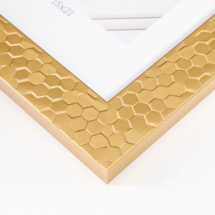 Фоторамка пластик "МИРАМ" 15х21 см, 651618 золото (пластиковый экран)