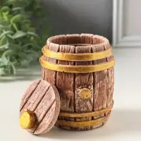 Шкатулка с крышкой для украшений &laquo;Бочка&raquo;, 9&times;7&times;7 см, коричневая