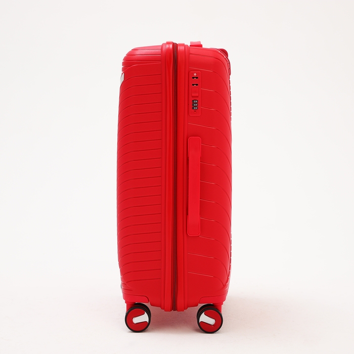 Чемодан средний 69 л (M), отдел на молнии, кодовый замок, 4 колеса, цвет красный Чемодан средний 69 л (M), отдел на молнии, кодовый замок, 4 колеса, цвет красный