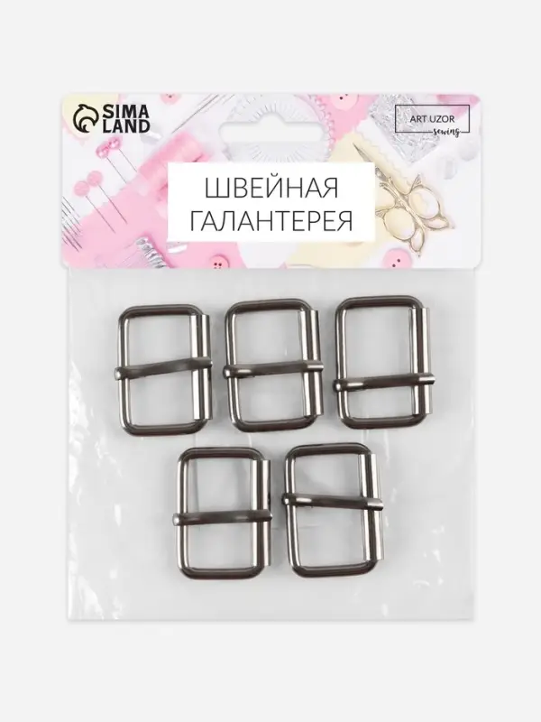 Пряжка проволочная, 3.9&times;2.7 см, 32 мм, 5 шт., цвет чёрный никель