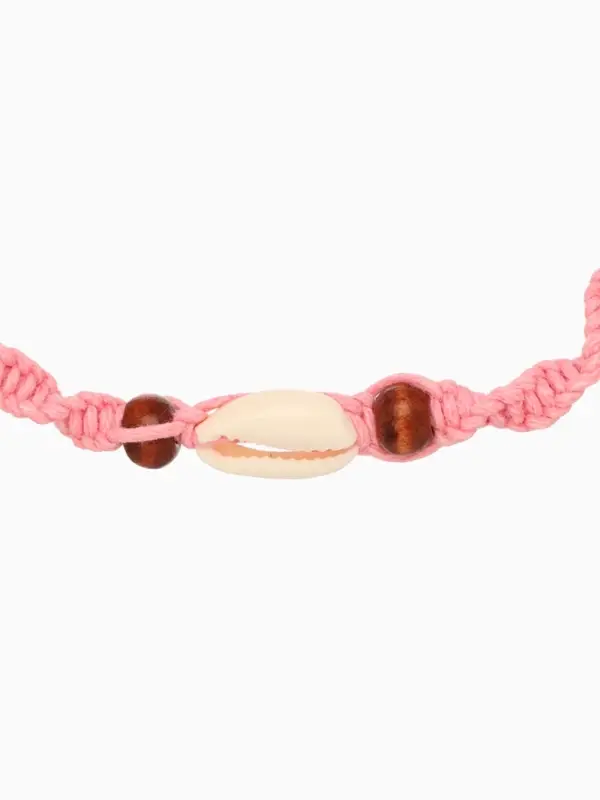 Браслет на ногу (анклет) Браслет на ногу (анклет) "Пляжный" длина 18 см, цв. розовый