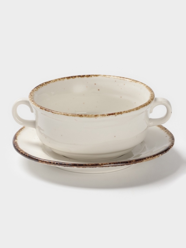 Бульонница Magistro  Бульонница Magistro "Alpine Frost" 250 мл 14,6х14,6х7,2 цвет белый с блюдцем