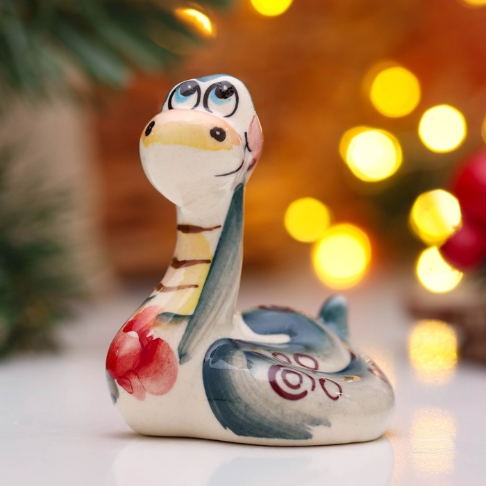 Сувенир Сувенир "Удав" 7х6,5 см, гжель, цвет