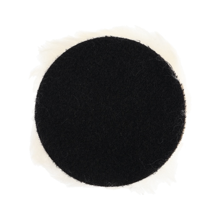 Круг полировальный под липучку ТУНДРА, натуральный мех, 115 мм