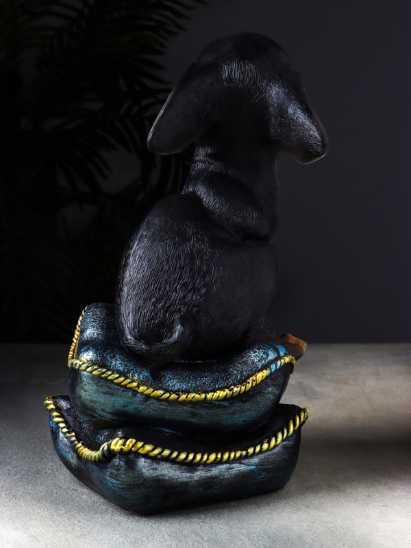 Фигура "Чихуа на подушке" 33х20х20 см, чёрный