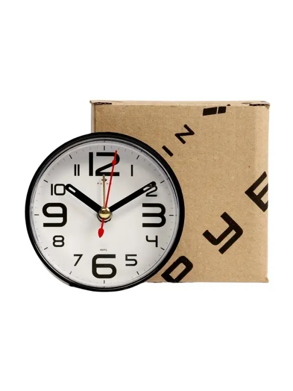 Будильник-часы настольные &laquo;Классика&raquo;, 8&times;8 см, от батарейки АА, чёрный