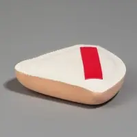 Спонж для макияжа, с держателем, d=5 см, в футляре, треугольный, бежевый