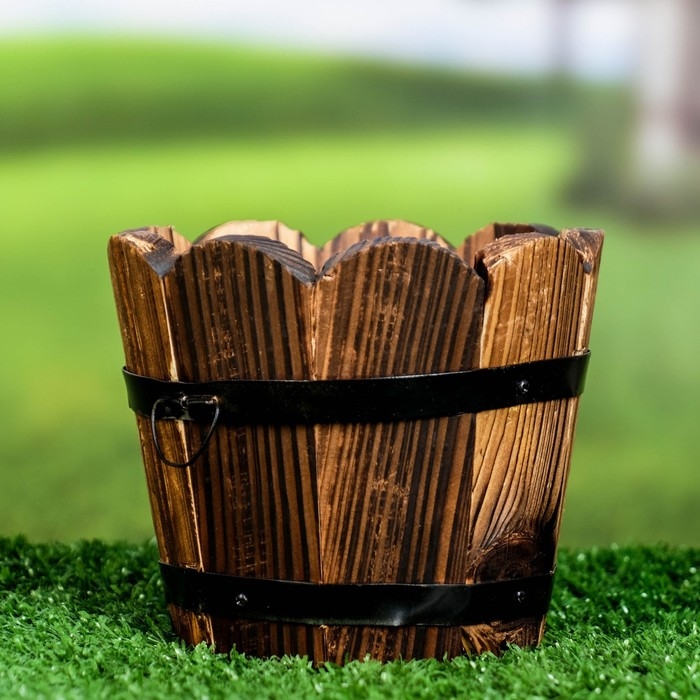 Кашпо деревянное  Кашпо деревянное "Круглое" 12х10см