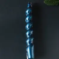 Свеча витая "LUXURY" 25*180 мм, лакированная, синяя Свеча витая "LUXURY" 25*180 мм, лакированная, синяя