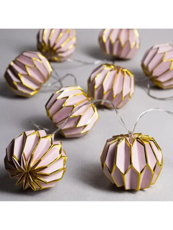 Гирлянда &laquo;Нить&raquo; 2 м с насадками &laquo;Розовый фонарик&raquo;, IP20, прозрачная нить, 10 LED, от батареек АА&times;2, свечение тёплое белое