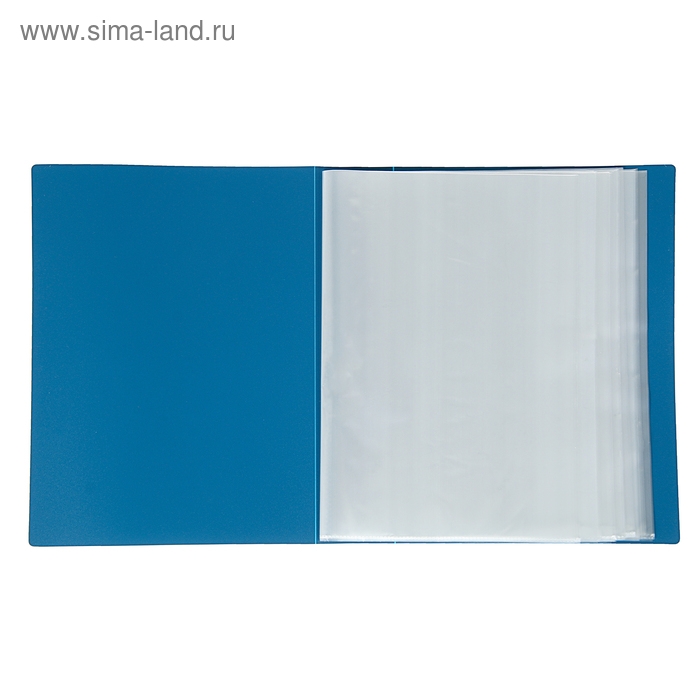 Папка с 100 вкладышами А4, 700 мкм, Calligrata, текстура Папка с 100 вкладышами А4, 700 мкм, Calligrata, текстура "песок", синяя