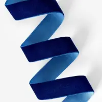 Лента бархатная, 20 мм, 18&plusmn;1 м, синяя №47