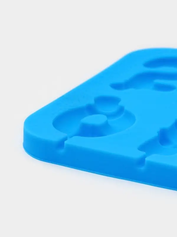 Форма для леденцов Доляна &laquo;Цифры-мальчики&raquo;, силикон, 22&times;14&times;1 см, 10 ячеек (5.5&times;3.5 см), с палочками, синяя