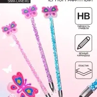 Вечный карандаш чернографитный Calligrata &laquo;Бабочка&raquo;, МИКС