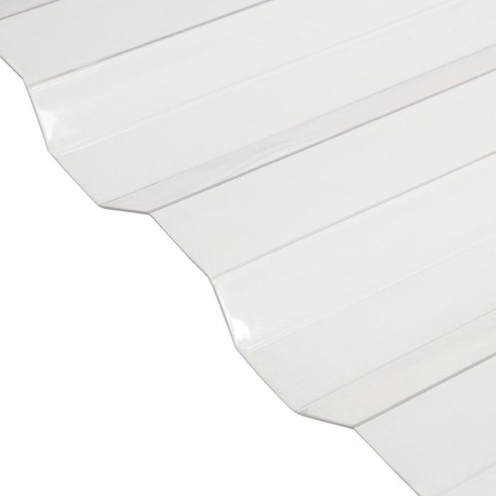 Поликарбонат монолитный, кровельный, трапеция 0.8 мм, 2 × 1,05 м, прозрачный Поликарбонат монолитный, кровельный, трапеция 0.8 мм, 2 × 1,05 м, прозрачный