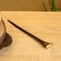 Заколка для волос, дерево Соно, ракушка, 20 см, цв. чёрный