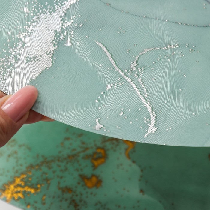 Салфетка сервировочная на стол «Камень», d=38 см, цвет зелёный