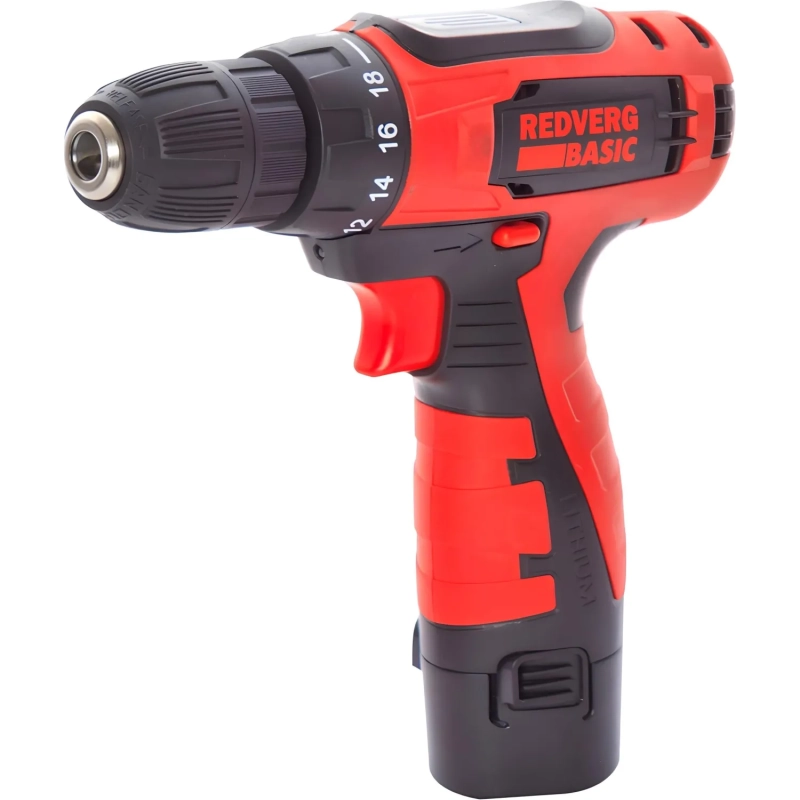 Дрель-шуруповерт акк. REDVERG Basic SD12LE/1 АКБ x Li-ion  (12В, 1.5 Ач)+ЗУ