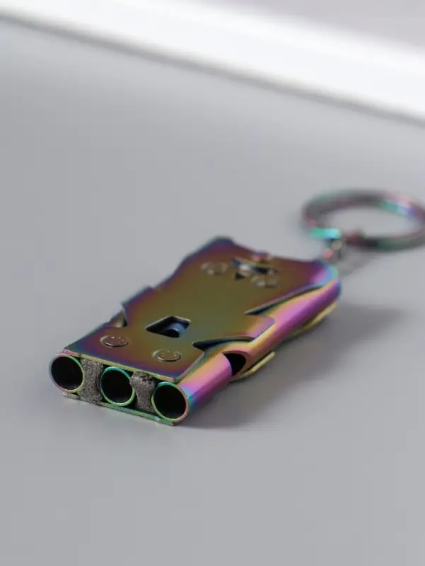 Свисток для выживания высокочастотный, до 150 дБ, металл, брелок для ключей на кольце, 6 см