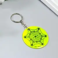 Брелок пластик светоотражающий "Морозная снежинка" 5х5 см