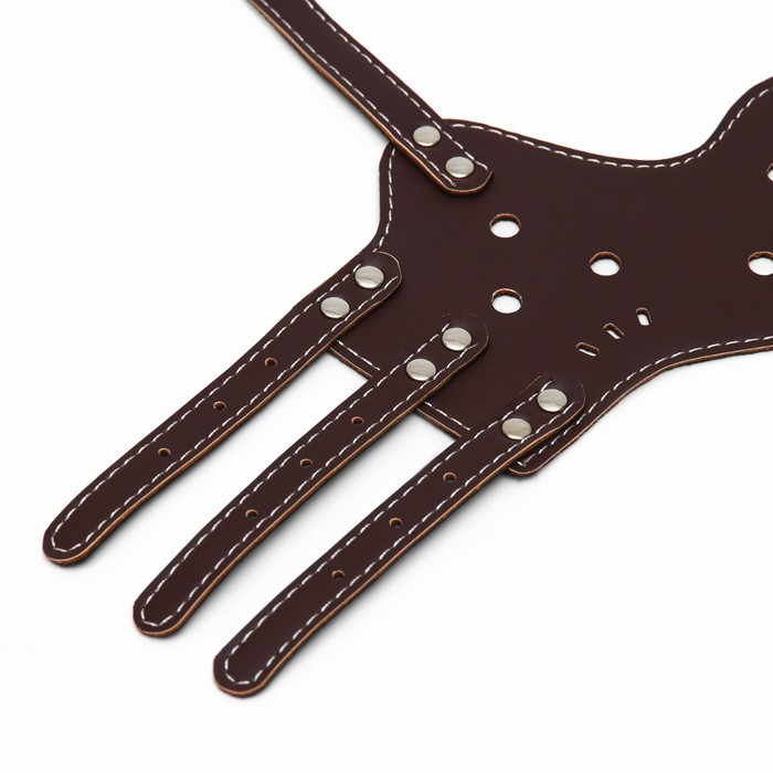 Намордник из прессованной кожи регулируемый, №4, ДН 8,8 см, ОМ 29-35 см, коричневый Намордник из прессованной кожи регулируемый, №4, ДН 8,8 см, ОМ 29-35 см, коричневый